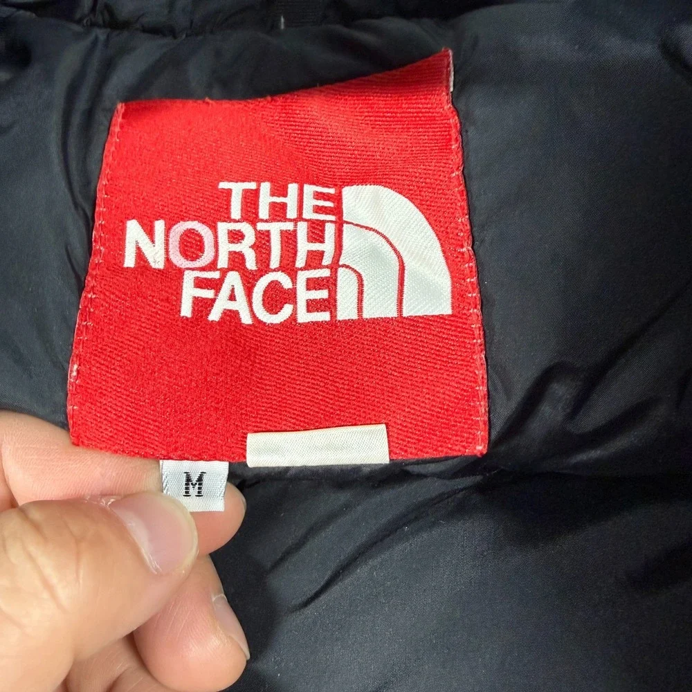 The North Face Jacket Women M Black Puffer Full Zip Nuptse Style Goose Down Warm